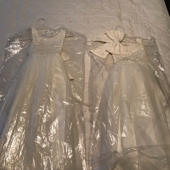 Ivory flower girl dresses with lace and tulle - Picture 6 of 6
